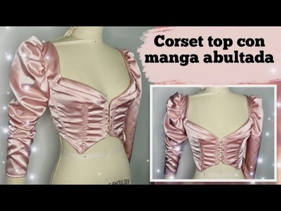 Corset top con mangas abultadas