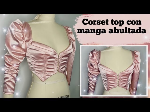 Corset top con mangas abultadas