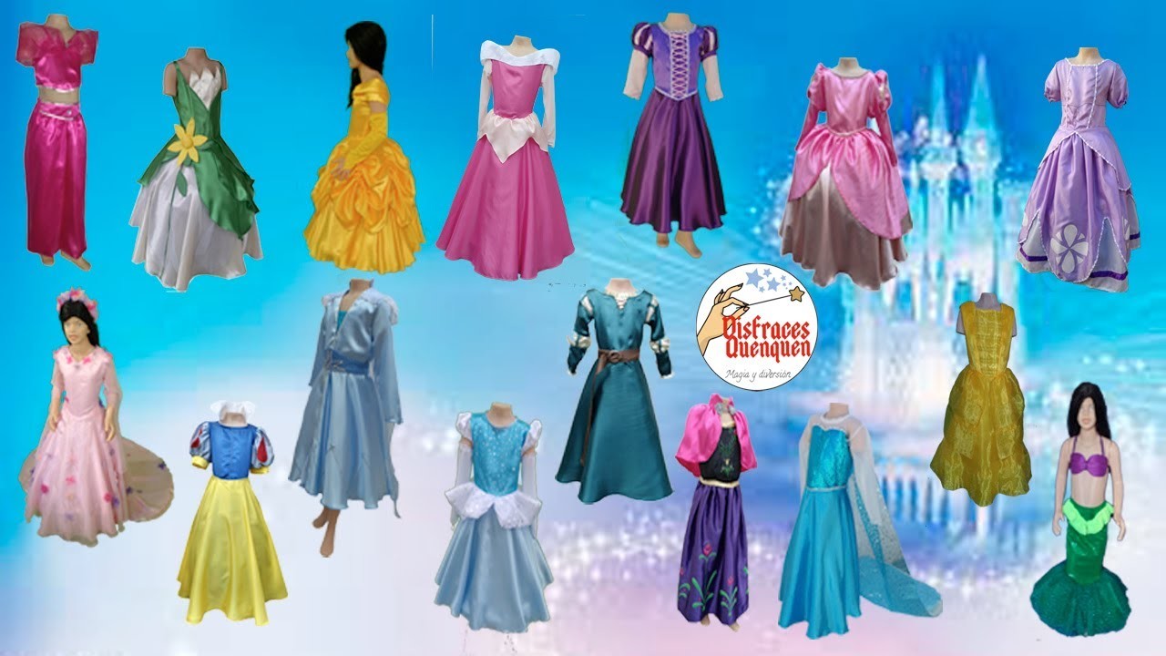 Disfraces caseros de PRINCESAS Disney. Ideas disfraces infantiles. Homemade Disney PRINCESS costumes