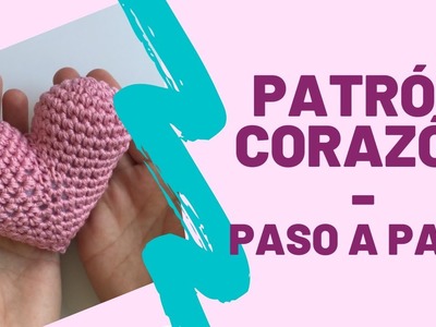 PATRON CORAZON A CROCHET - Paso a Paso para hacer un corazón tipo PUFF tejido a crochet