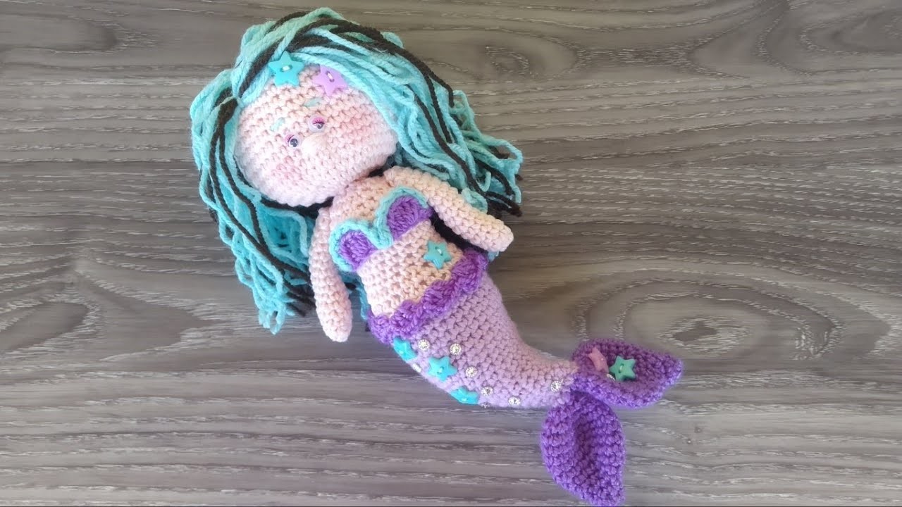Sirenetta Amigurumi ????????‍♀️ Bambola Uncinetto Tutorial ???? Muñeca Sirenita Crochet Mermaid Doll Crochet