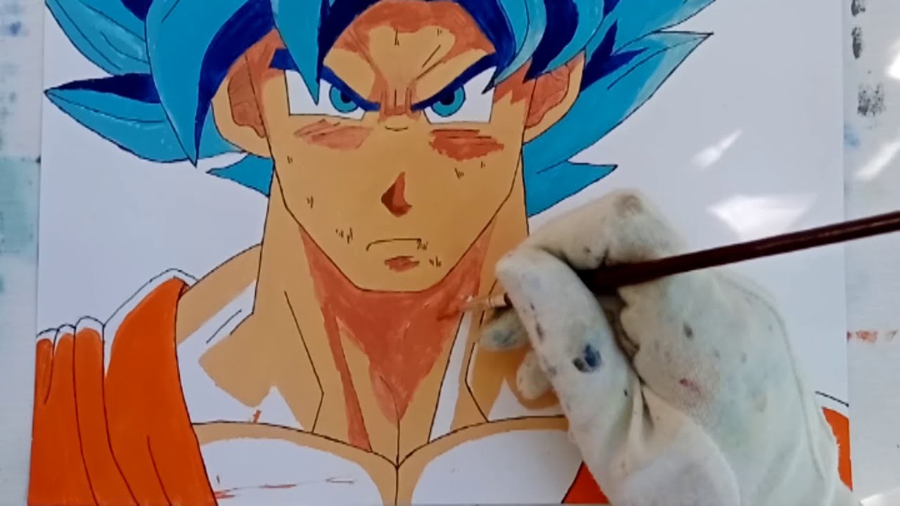 Como Dibujar a Goku SSJ Blue | Dragon Ball Super | Transformación Nivel DIOS