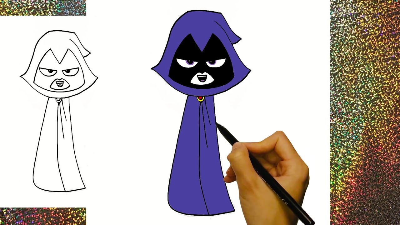 Cómo dibujar a Raven de Los Jóvenes Titanes en acción | How to draw Raven