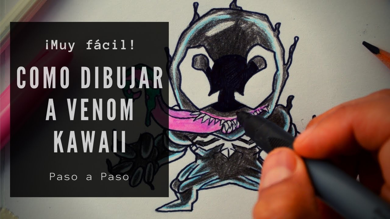 Cómo Dibujar A Venom Kawaii Paso a Paso