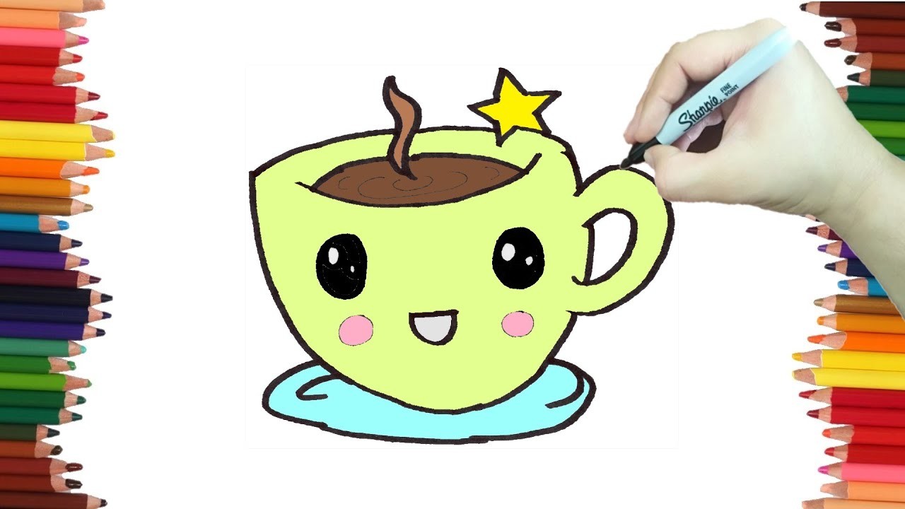 Como Dibujar Una Tasa De Cafe Kawaii Paso A Paso Y Muy Facil Dibujos