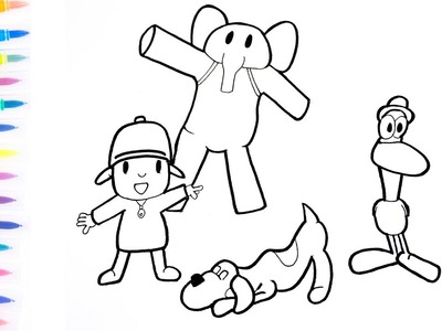 Cómo dibujar pocoyo y sus amigos animales????????????????dibujo infantil