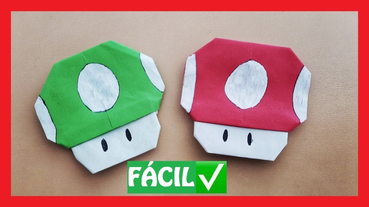 ???? Aprende cómo hacer la SETA de Super Mario de papel | Origami PASO A PASO