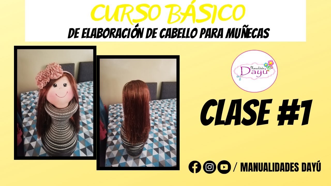 CURSO básico-Cómo hacer pelo sintético para muñecas- Cinta De Raso-Tela-MUÑECAS DESDE CERO-ClaseNo1