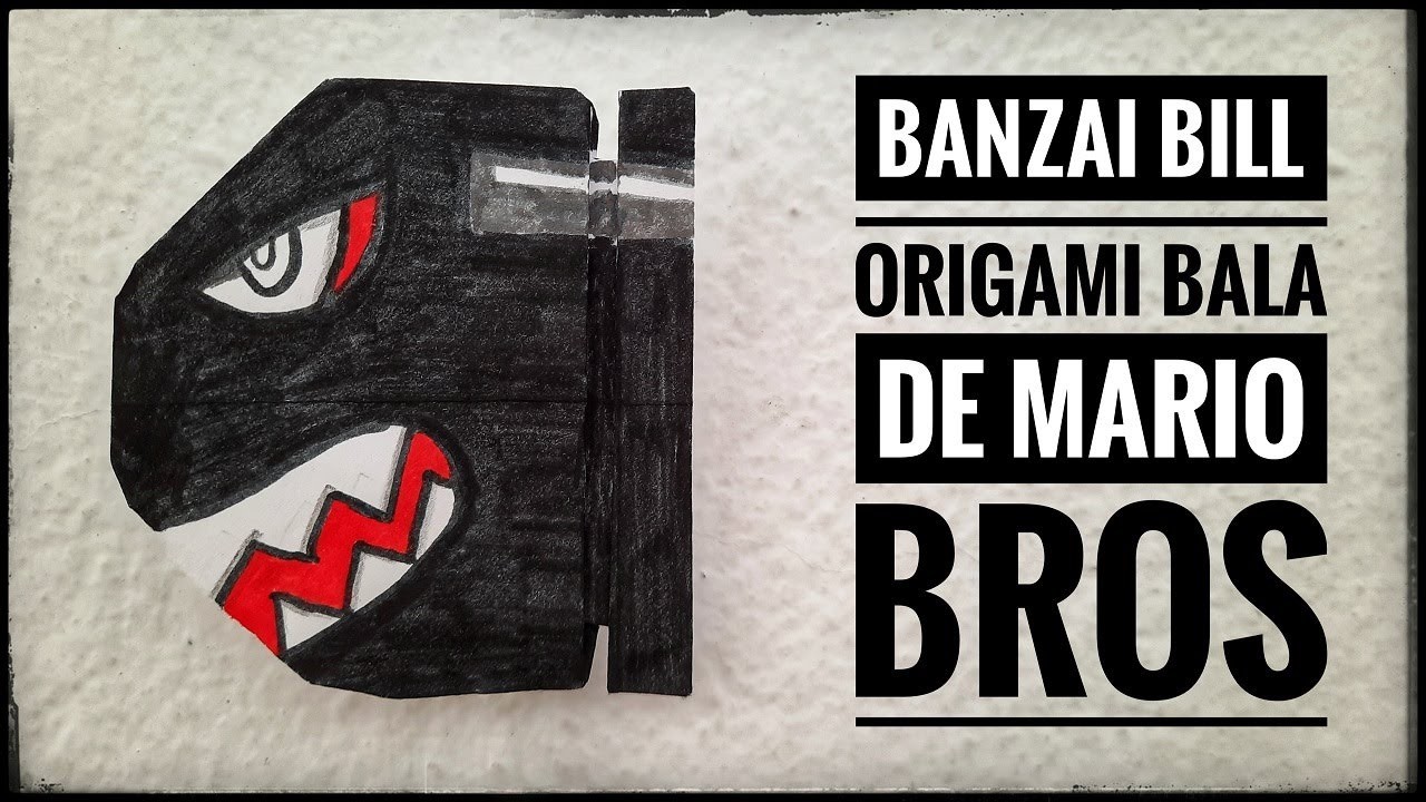 ▶Origami BANZAI BILL | Cómo hacer la BALA de SUPER Mario | Origami de Mario Bros FÁCIL✅