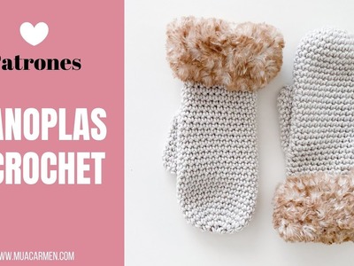 Cómo TEJER MANOPLAS de lana a crochet muy FÁCILES | Tejer en Español