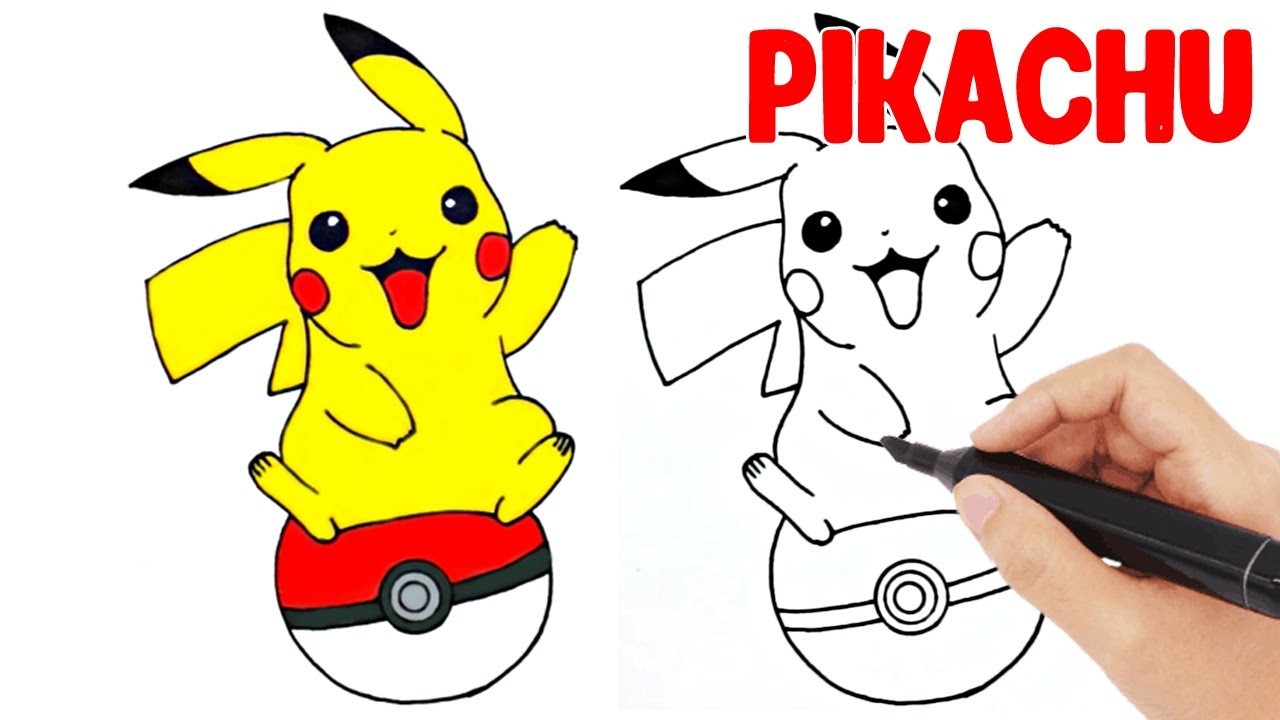 Como dibujar a Pikachu | Dibujos Fáciles Para Niños | Colores brillantes ❤