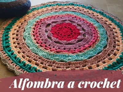 Tapete redondo  a crochet con trapillo - Alfombra Redonda a Crochet Trapillo