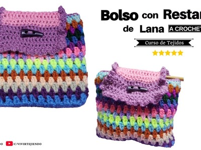 ✨ Cartera Tipo Sobre a Crochet Multicolor con Sobrantes de Lana ✅ Tejidos a Crochet