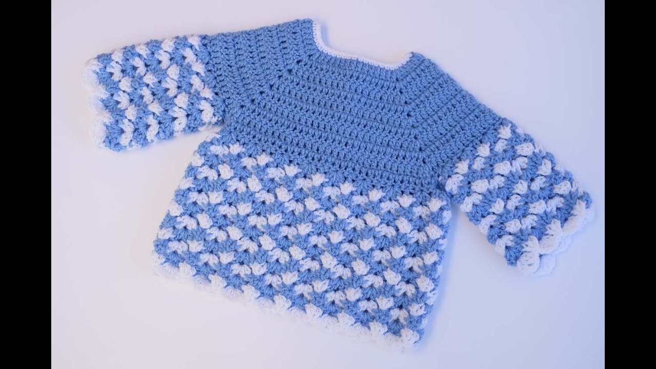 Sólo repitiendo una fila  harás este saco, jersey o chambrita a crochet muy fácil