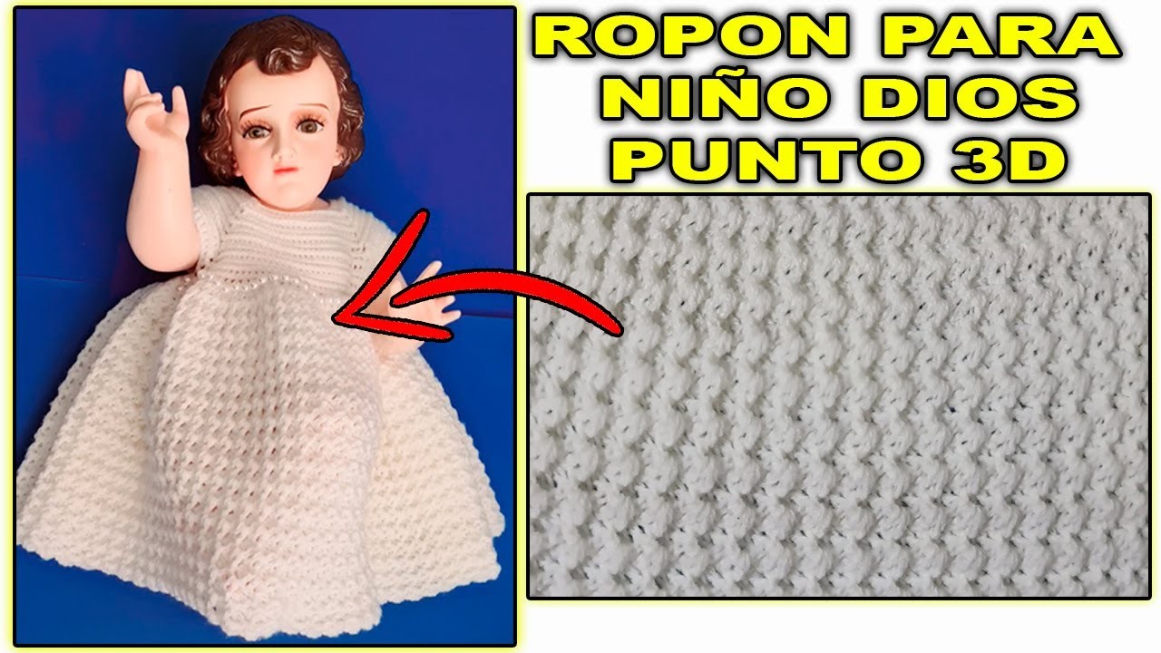 Vestido - ROPON PARA NIÑO DIOS TEJIDO A crochet o GANCHILLO - PARTE #1 - punto 3D a crochet