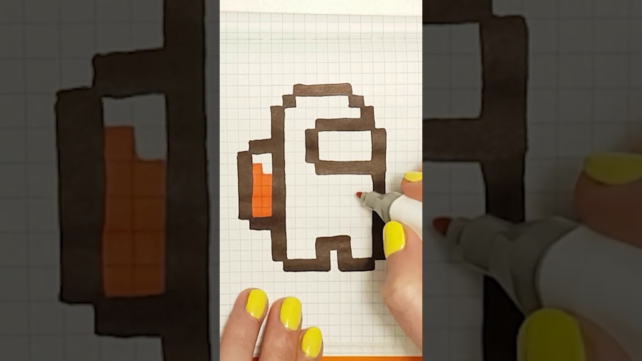 Como dibujar AMONG US personaje. Pixel Art. #Shorts