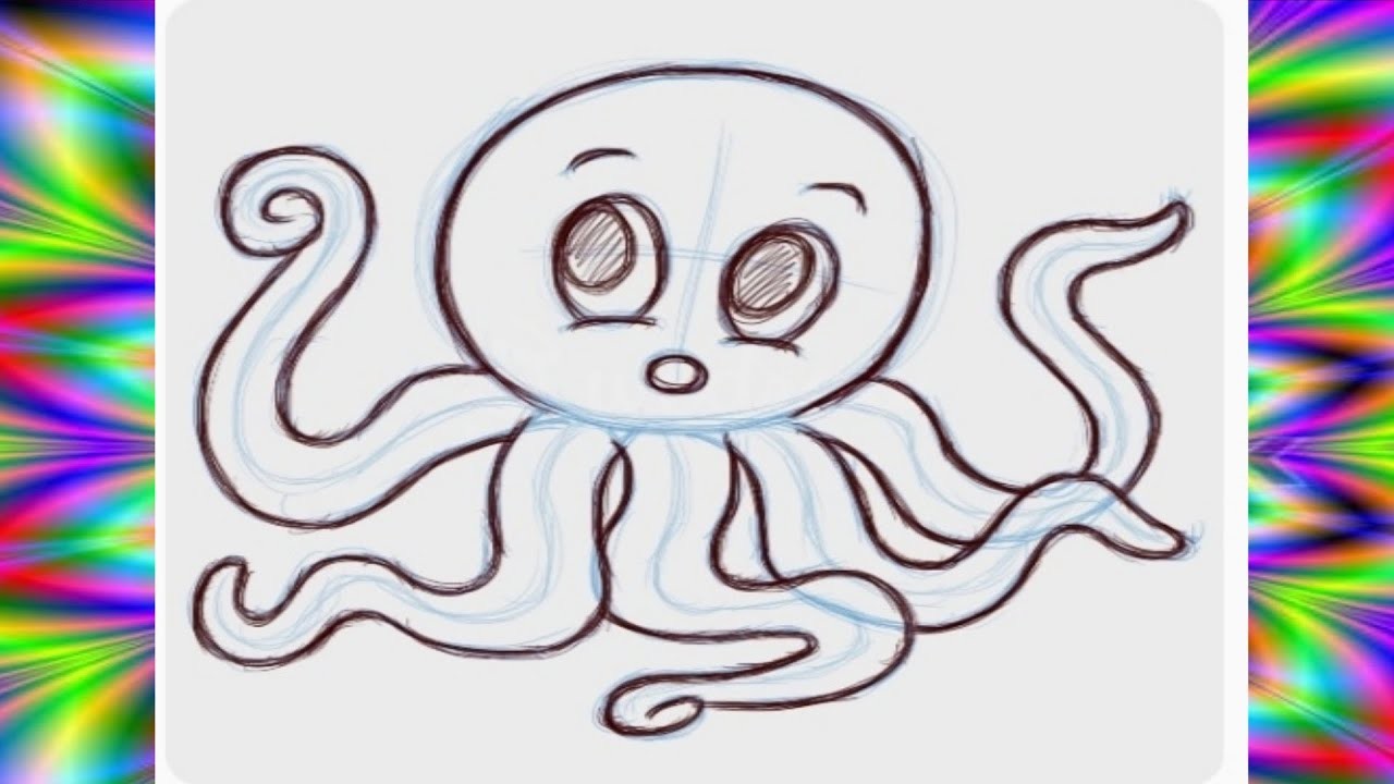 Como dibujar un Pulpo - Paso a Paso fácil