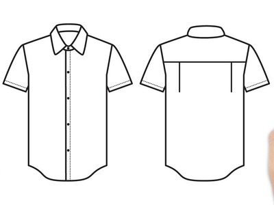 Cómo dibujar una camiseta con manga corta (delantera y trasera)