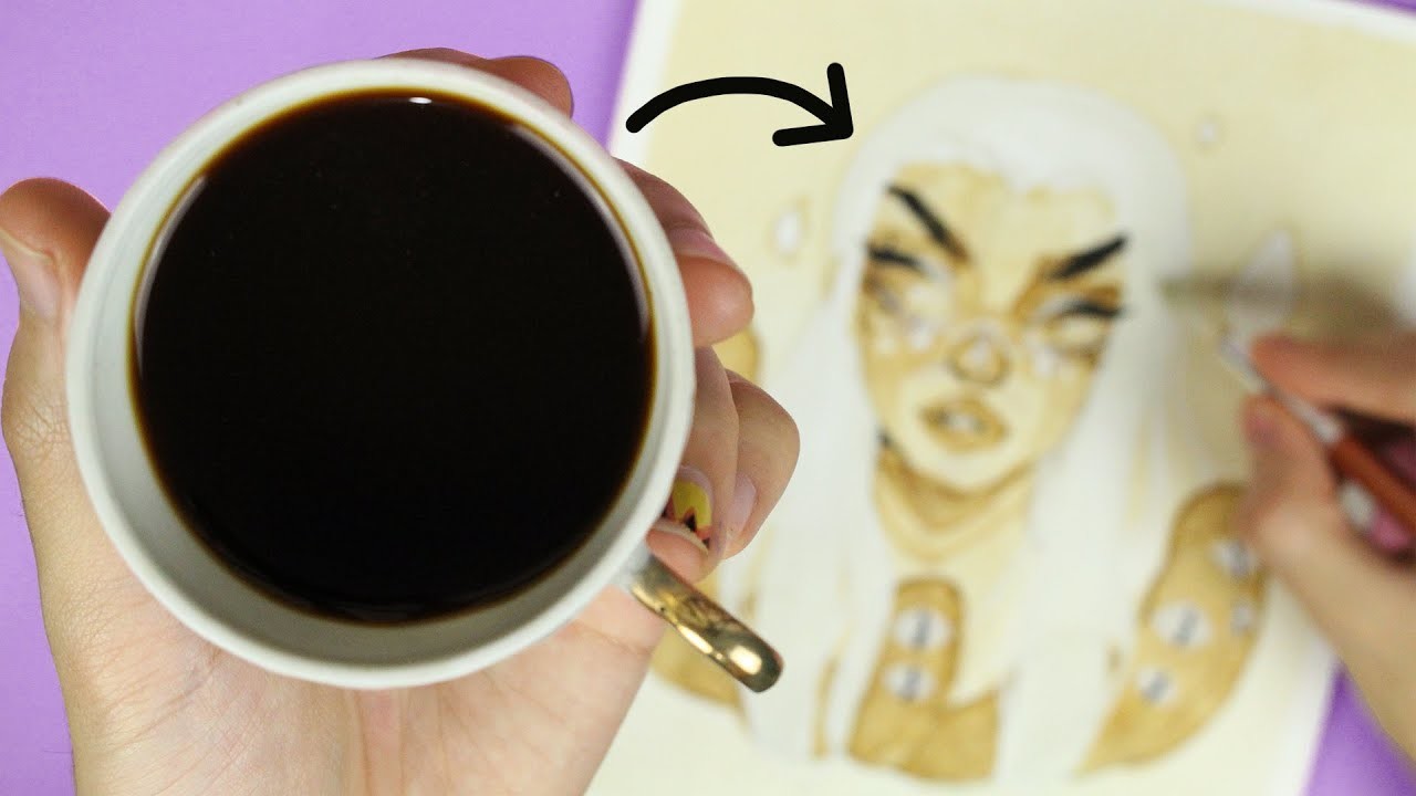 Pintando un DIBUJO CON CAFÉ|✨bebida✨