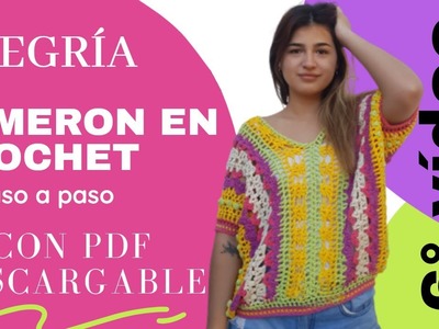 Remerón en crochet. ganchillo ( remera amplia tejida ) 6° parte ( 2da. Opción de estructura)