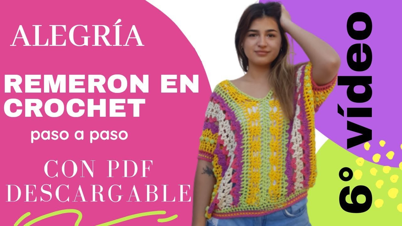Remerón en crochet. ganchillo ( remera amplia tejida ) 6° parte ( 2da. Opción de estructura)