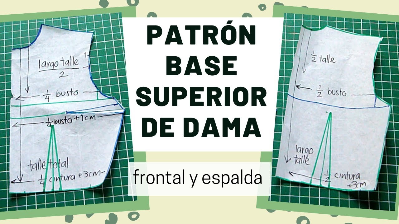 Cómo hacer PATRÓN básico SUPERIOR DE DAMA | trazo frontal y trasero, fácil