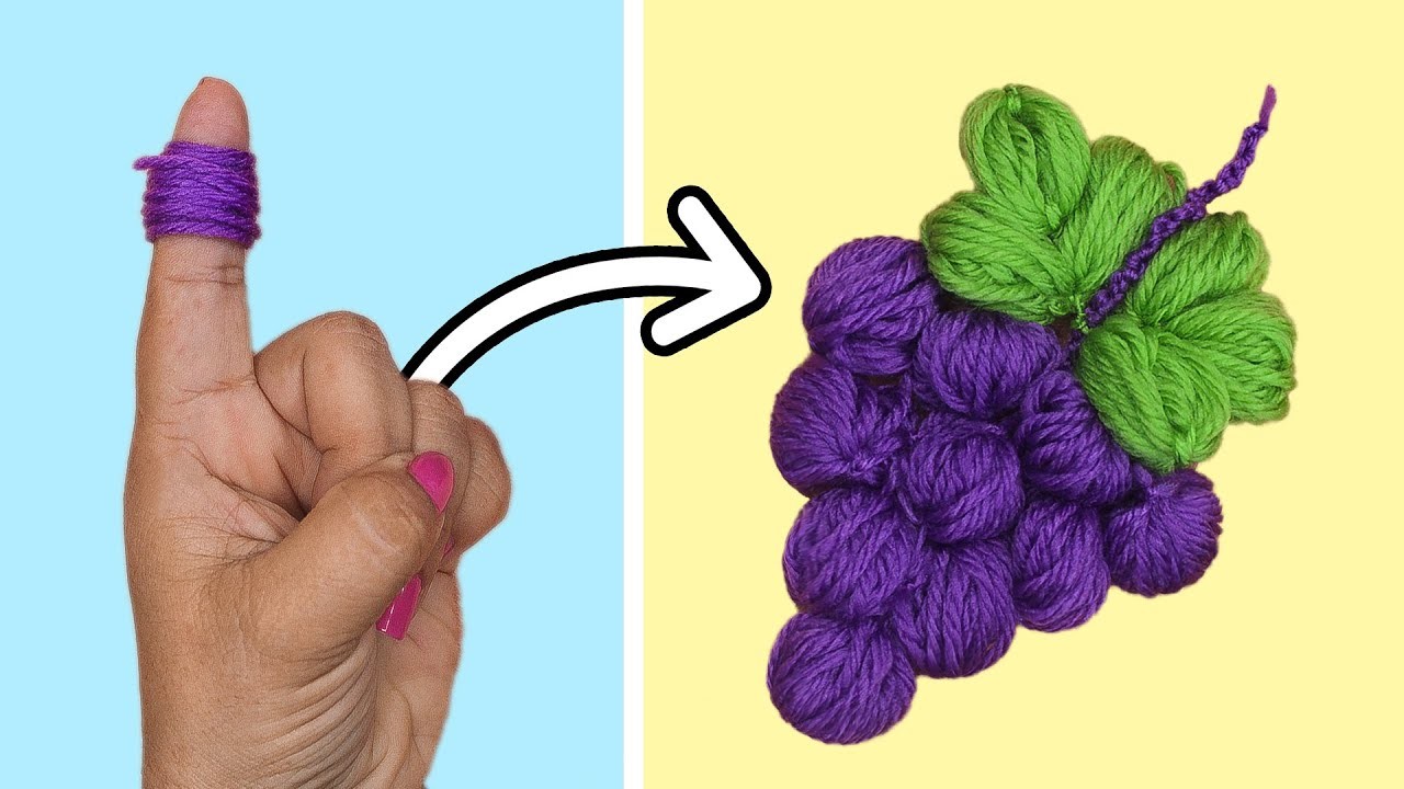 Cómo Hacer Uvas 3D con Lana | 3D Woolen Grapes
