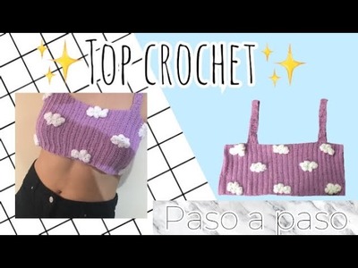 CROP TOP CROCHET. ¿Cómo tejer un top? PASO A PASO. How to knit a top?