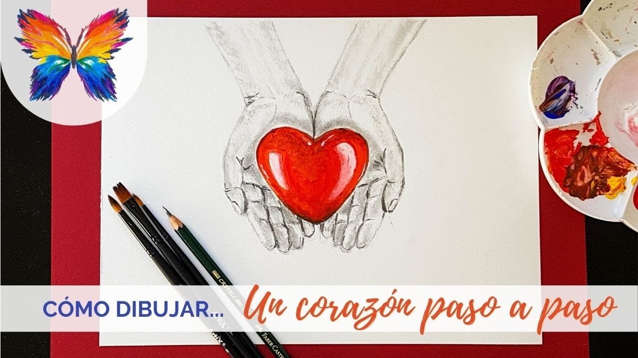Aprender a dibujar manos y corazón reatista | How to draw a heart step by step | Рисуем сердце