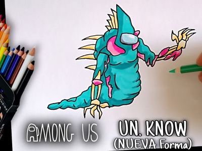 COMO DIBUJAR A UN.KNOWN (NUEVA FORMA) DE AMONG US | PASO A PASO | how to draw un.known new shape