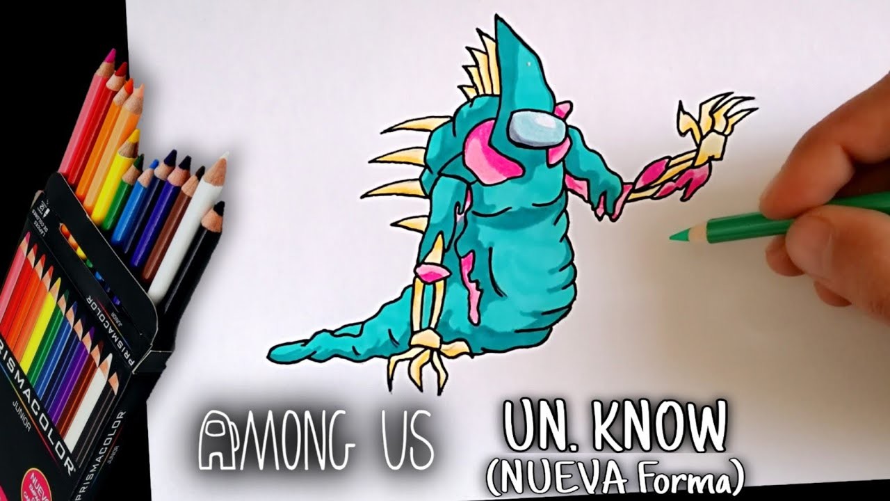 COMO DIBUJAR A UN.KNOWN (NUEVA FORMA) DE AMONG US | PASO A PASO | how to draw un.known new shape