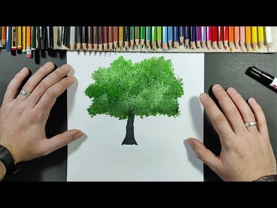 Como dibujar un arbol ???? paso a paso 4 | How to draw a tree ???? 4