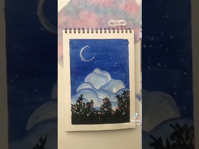Nubes y rosas ???? pintura facil
