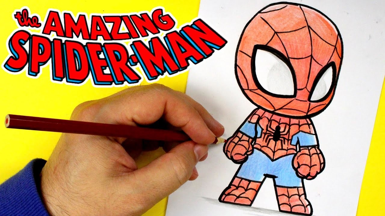 COMO DIBUJAR A SPIDERMAN KAWAII - Dibuja a Spiderman de PS5 facil con 365BOCETOS