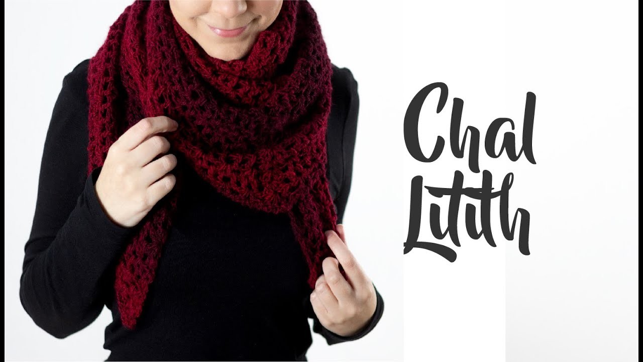 Cómo tejer un chal bufanda calado a crochet - #chalbufandalilith