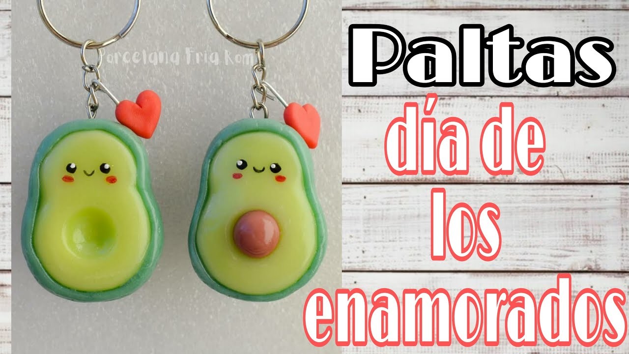 Día de los enamorados llaveros palta Kawaii en porcelana fría