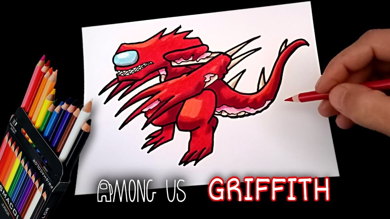 COMO DIBUJAR A GRIFFITH DRAGON IMPOSTOR DE AMONG US | how to draw among us griffith