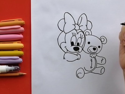 #Disney#Minnie#Dibujo #pasoapaso Como dibujar a MINNIE MAUSE BEBE. How to draw MINNIE MAUSE baby.