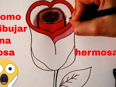 Como dibujar una rosa fácil | Dibujos  2021