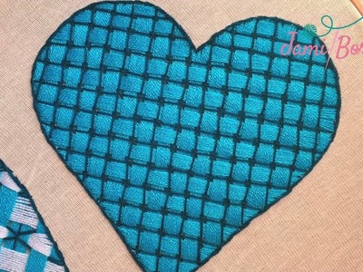 152. Bordado Fantasía Corazón 1. Hand Embroidery Heart ❤️ with Fantasy Stitch