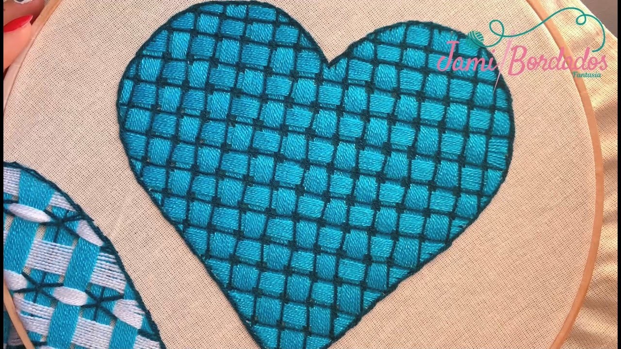 152. Bordado Fantasía Corazón 1. Hand Embroidery Heart ❤️ with Fantasy Stitch