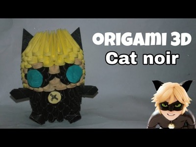 Como hacer a Cat noir en origami 3D | Carol Sandoval
