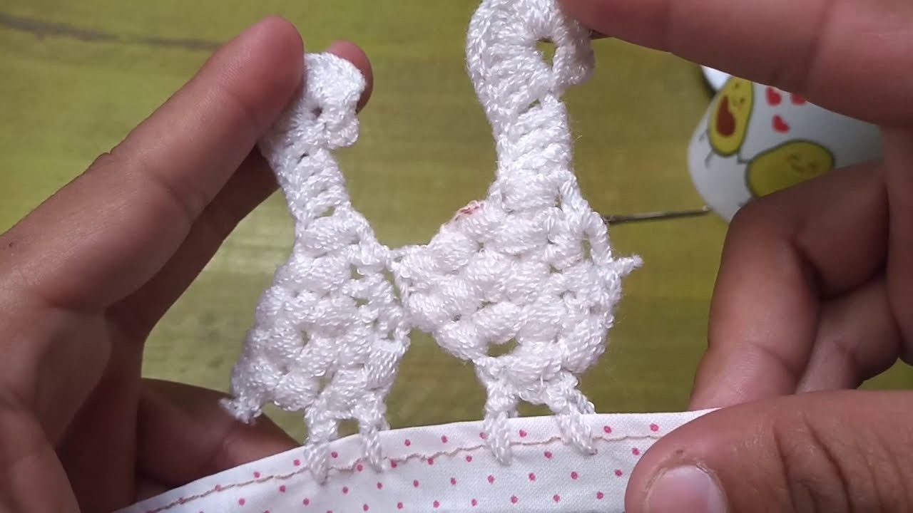 Puntilla #7 orilla pavo en una sola vuelta tejida a crochet fácil y rápido