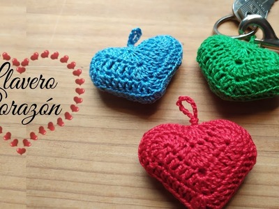 Como tejer muy fácil llavero corazón (Crochet-Ganchillo)