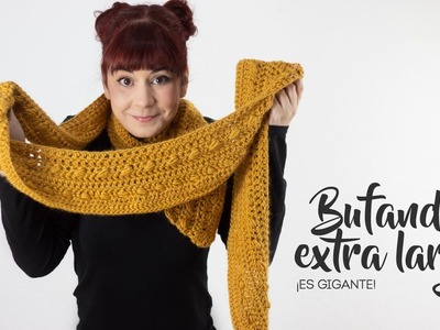 Cómo tejer una maxi bufanda a crochet - ¡Patrón de bufanda!