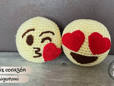 Emojis con corazón amigurumi