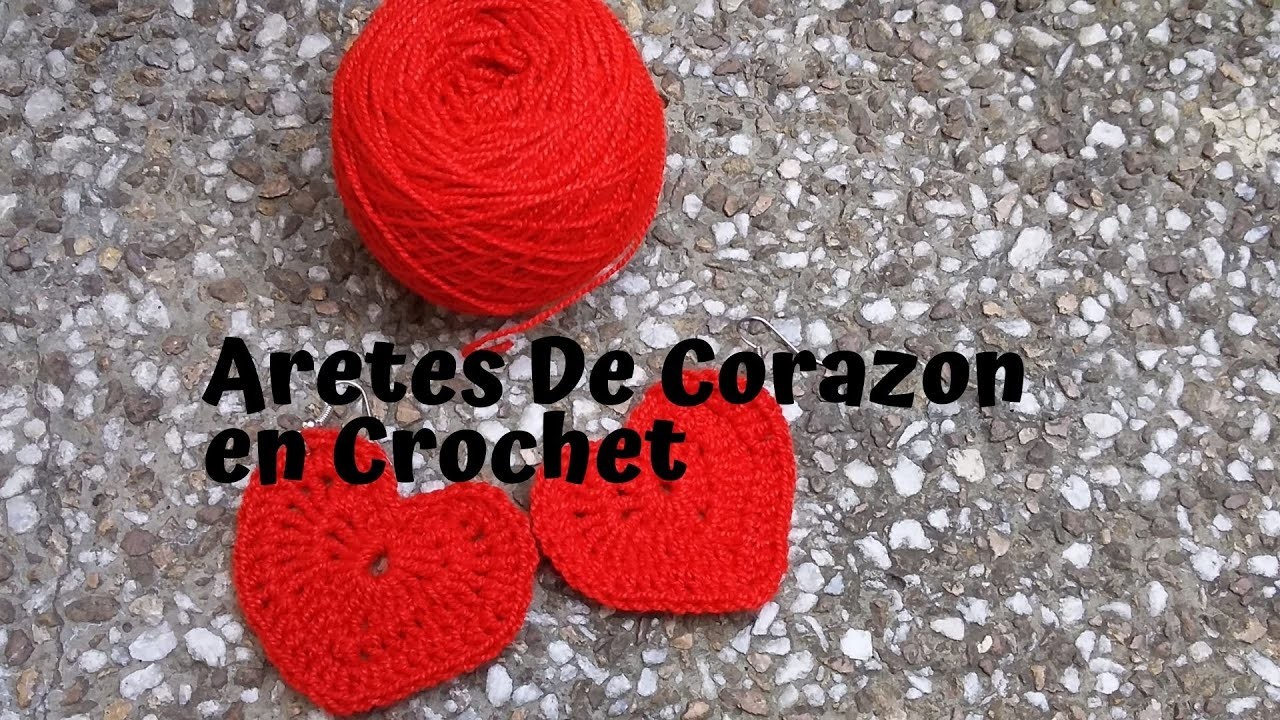 Como Hacer Aretes de corazon en Crochet