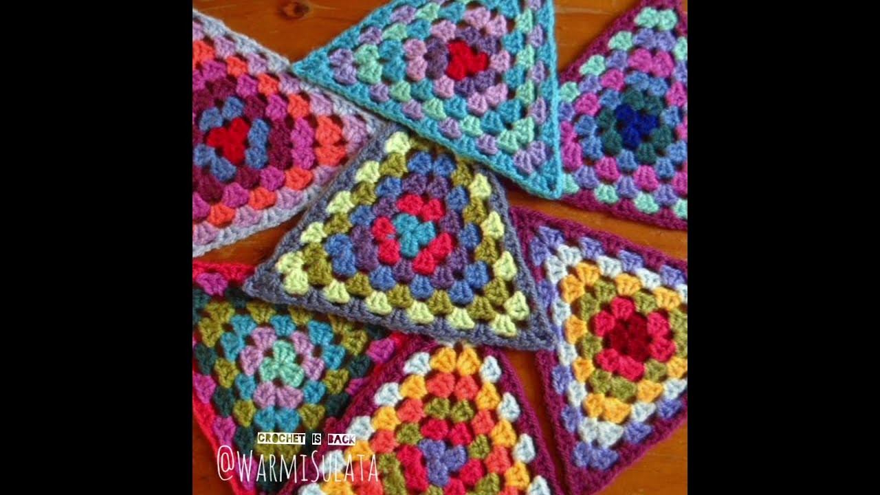 Triangulos Tejidos a Crochet Paso a paso, decoración, cotillón Banderines