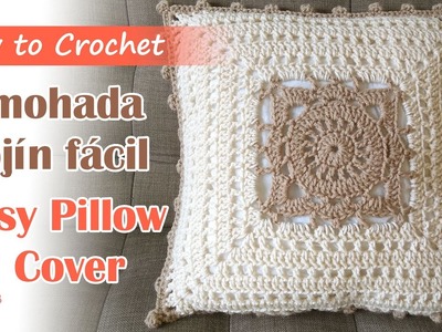 [Eng Sub] Easy Pillow -Crochet Cojín Almohada Fácil -Cushion Cover Willow Square Tutorial Homedeco