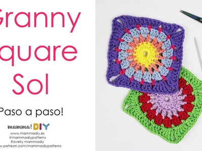 Granny Square Sol 2 Crochet por Cecilia Losada de Mamma Do It Yourself